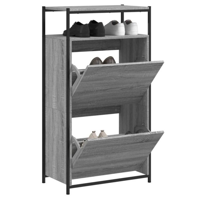 Berkfield Home Shoe Cabinet Grey Sonoma 60x34x112 Engineered Wood - image 1