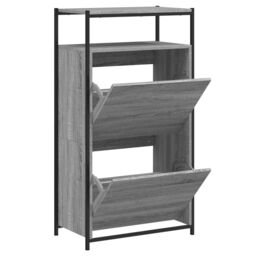 Berkfield Home Shoe Cabinet Grey Sonoma 60x34x112 Engineered Wood - thumbnail 2