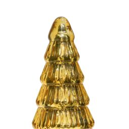 Ivyline Juniper Gold Glass Tree - H31cm D14cm-2 other Colours & 2 Sizes Available - Hand finished - 2024 star performer in Metallic Gold - thumbnail 4