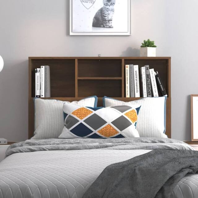 Berkfield Home Headboard Cabinet Brown Oak 100x19x103.5 cm - image 1