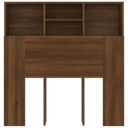 Berkfield Home Headboard Cabinet Brown Oak 100x19x103.5 cm - thumbnail 4