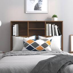 Berkfield Home Headboard Cabinet Brown Oak 100x19x103.5 cm - thumbnail 1