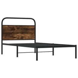 Berkfield Home Elegant Bed Frame Without Mattress 100x190 cm Smoked Oak Engineer in Brown - thumbnail 1
