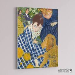 "Artery8 Women with Dog Art Nouveau Painting Bonnard Canvas Wall Art - Size: W18"" x H24""" - thumbnail 2