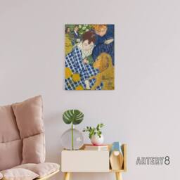 "Artery8 Women with Dog Art Nouveau Painting Bonnard Canvas Wall Art - Size: W18"" x H24""" - thumbnail 3