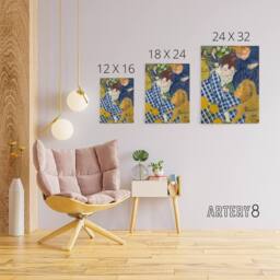 "Artery8 Women with Dog Art Nouveau Painting Bonnard Canvas Wall Art - Size: W18"" x H24""" - thumbnail 4