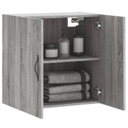 Berkfield Home Wall Cabinet Grey Sonoma 60x31x60 cm Engineered Wood - Size: 60 x 31 x 60 cm - thumbnail 4