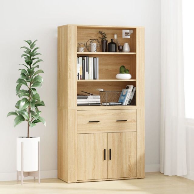 Berkfield Home Highboard Sonoma Oak Engineered Wood in Brown - image 1