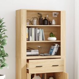 Berkfield Home Highboard Sonoma Oak Engineered Wood in Brown - thumbnail 4