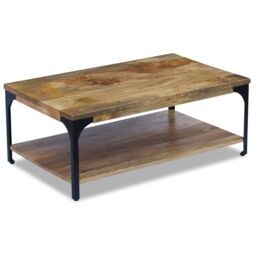 Berkfield Home Coffee Table Mango Wood 100x60x38 cm in Brown - Size: 100 x 60 x 38 cm - thumbnail 2