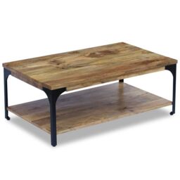 Berkfield Home Coffee Table Mango Wood 100x60x38 cm in Brown - Size: 100 x 60 x 38 cm - thumbnail 1