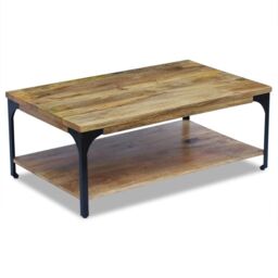 Berkfield Home Coffee Table Mango Wood 100x60x38 cm in Brown - Size: 100 x 60 x 38 cm - thumbnail 3
