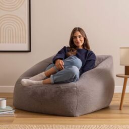 icon Natalia Rabbit Faux Fur Armchair Bean Bag in Light Grey - Size: Medium - thumbnail 2
