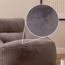 icon Natalia Rabbit Faux Fur Armchair Bean Bag in Light Grey - Size: Medium - thumbnail 7