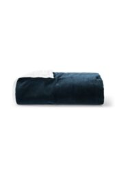 CHRISTY 'Eltham' Plush Velvet Bedrunners in Navy - Size: Large - thumbnail 3