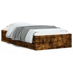 Berkfield Home Bed Frame with Drawers without Mattress Smoked Oak 90x190 cm Single in Brown - thumbnail 2