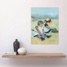 "Artery8 Children Playing on the Beach Cassatt Vintage Wall Art Print Poster - Size: W24"" x H32""" - thumbnail 4