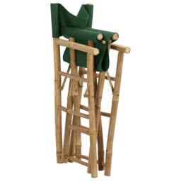 Berkfield Home Sturdy Folding Director's Chairs 2 pcs Green Bamboo & Fabric - thumbnail 6