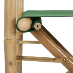 Berkfield Home Sturdy Folding Director's Chairs 2 pcs Green Bamboo & Fabric - thumbnail 7