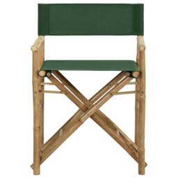 Berkfield Home Sturdy Folding Director's Chairs 2 pcs Green Bamboo & Fabric
