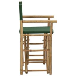 Berkfield Home Sturdy Folding Director's Chairs 2 pcs Green Bamboo & Fabric - thumbnail 4