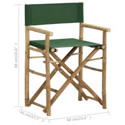 Berkfield Home Sturdy Folding Director's Chairs 2 pcs Green Bamboo & Fabric - thumbnail 9