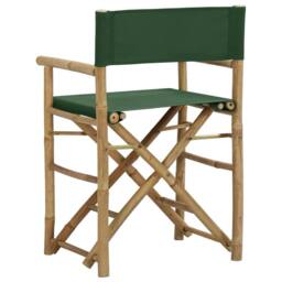 Berkfield Home Sturdy Folding Director's Chairs 2 pcs Green Bamboo & Fabric - thumbnail 5