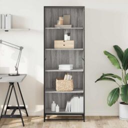 Berkfield Home Bookcase Grey Sonoma 60x35x170.5 cm Engineered Wood - thumbnail 3