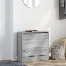 Berkfield Home Shoe Cabinet Grey Sonoma 60x21x57 cm Engineered Wood - Size: 60 x 21 x 57 cm - thumbnail 3