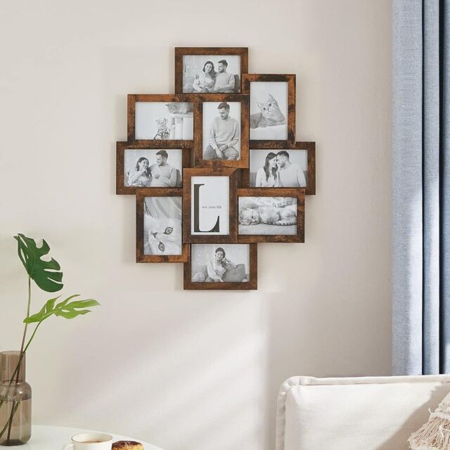 SONGMICS Wall Photo Display Set Standard Photo Frame Gallery Display in Brown - image 1