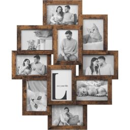 SONGMICS Wall Photo Display Set Standard Photo Frame Gallery Display in Brown - thumbnail 7