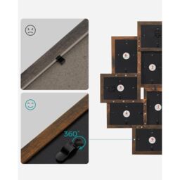 SONGMICS Wall Photo Display Set Standard Photo Frame Gallery Display in Brown - thumbnail 6