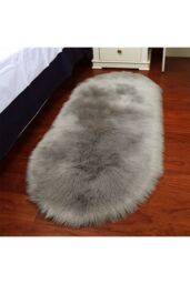 Living and Home 60Cm x 90Cm Soft Shag Grey Rug - Size: 60 cm x 90 cm - thumbnail 3