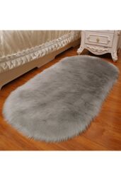 Living and Home 60Cm x 90Cm Soft Shag Grey Rug - Size: 60 cm x 90 cm - thumbnail 5