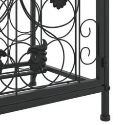 Berkfield Home Wine Rack for 41 Bottles Black 45x36x120 cm Wrought Iron - Size: 45 x 36 x 120 cm - thumbnail 6
