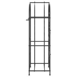 Berkfield Home Wine Rack for 41 Bottles Black 45x36x120 cm Wrought Iron - Size: 45 x 36 x 120 cm - thumbnail 4