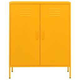 Berkfield Home Storage Cabinet Mustard Yellow 80x35x101.5 cm Steel - thumbnail 3
