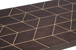 Orsina Mango Wood & Gold Finishing Coffee Table, Rectangular Coffee Table With Brass Inlay, Wooden Centre Table in Brown - thumbnail 5