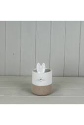 KDMD Whimsical Ceramic White Rabbit Pot - 14mm - thumbnail 2