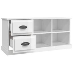 Berkfield Home TV Cabinet High Gloss White 102x35.5x47.5 cm Engineered Wood - thumbnail 7