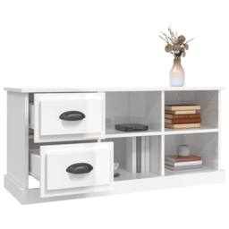 Berkfield Home TV Cabinet High Gloss White 102x35.5x47.5 cm Engineered Wood - thumbnail 5