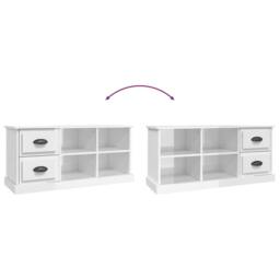 Berkfield Home TV Cabinet High Gloss White 102x35.5x47.5 cm Engineered Wood - thumbnail 9