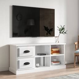 Berkfield Home TV Cabinet High Gloss White 102x35.5x47.5 cm Engineered Wood - thumbnail 2