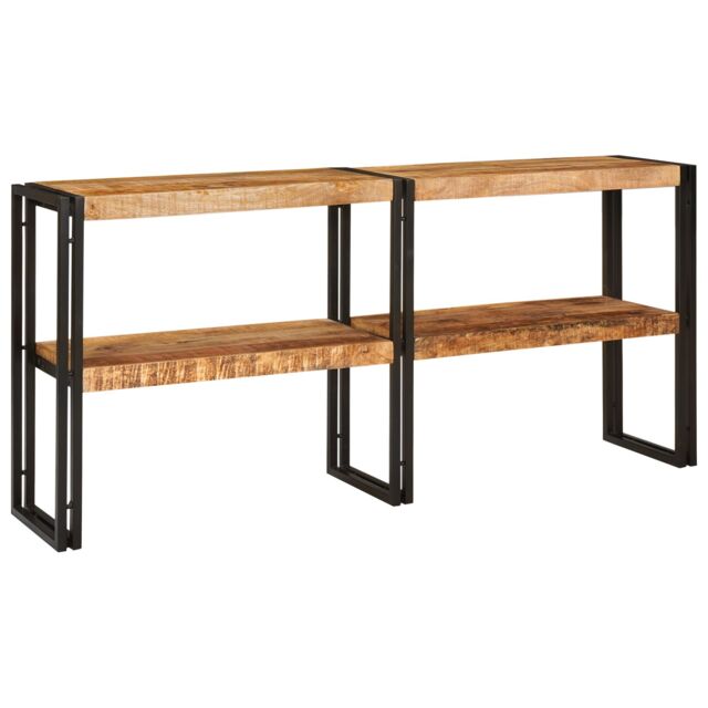 Berkfield Home Console Table 160x33x75 cm Solid Rough Wood Mango in Brown - Size: 160 x 33 x 75 cm - image 1