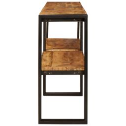 Berkfield Home Console Table 160x33x75 cm Solid Rough Wood Mango in Brown - Size: 160 x 33 x 75 cm - thumbnail 4