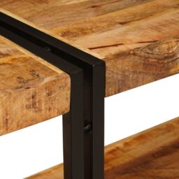 Berkfield Home Console Table 160x33x75 cm Solid Rough Wood Mango in Brown - Size: 160 x 33 x 75 cm - thumbnail 7