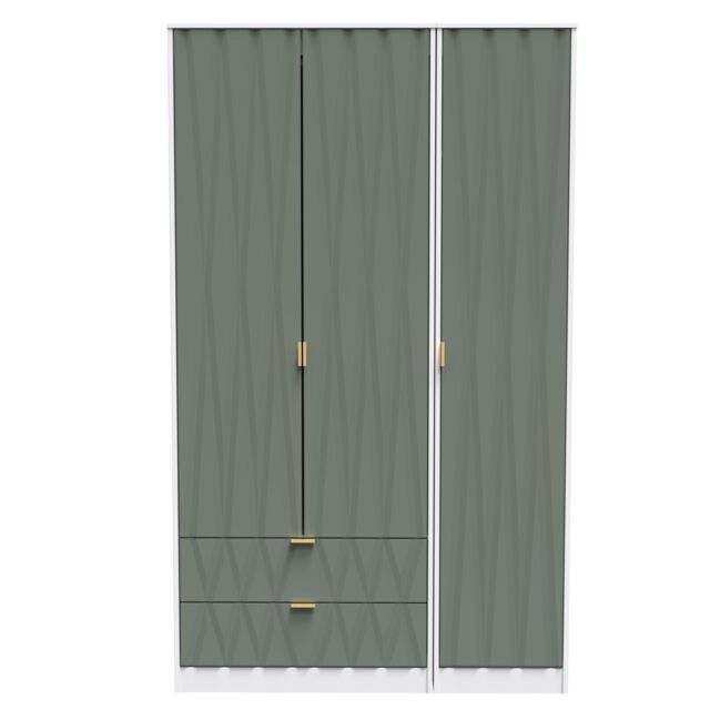 Ready Assembled 2 U Washington Triple Mirror Wardrobe with 2 Drawers (Ready Assembled) in White - image 1