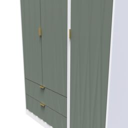 Ready Assembled 2 U Washington Triple Mirror Wardrobe with 2 Drawers (Ready Assembled) in White - thumbnail 4