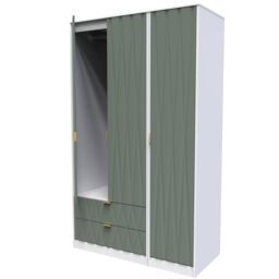 Ready Assembled 2 U Washington Triple Mirror Wardrobe with 2 Drawers (Ready Assembled) in White - thumbnail 5