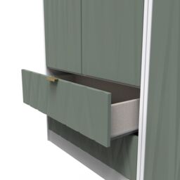 Ready Assembled 2 U Washington Triple Mirror Wardrobe with 2 Drawers (Ready Assembled) in White - thumbnail 7